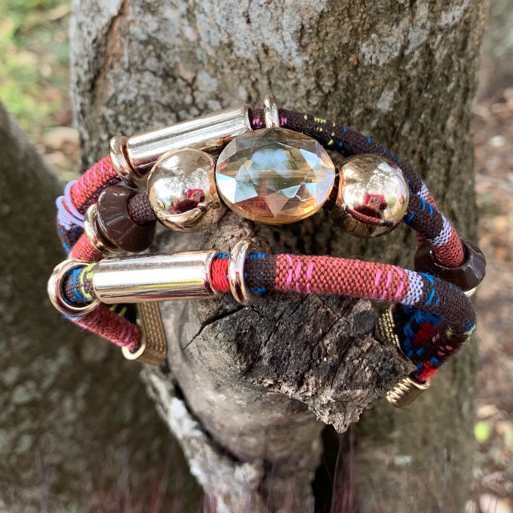 BEADED AZTEC MAGNETIC CLASP CUFF *5 for $30*